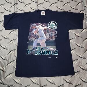 VTG 90s Seattle Mariners Alex Rodriguez T Shirt Size L